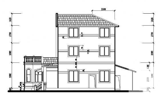 小型3层别墅建筑CAD图纸 - 4