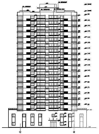18层单身公寓楼建筑CAD施工图纸 - 4