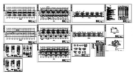 砖混结2层联排别墅建筑方案设计CAD图纸 - 2