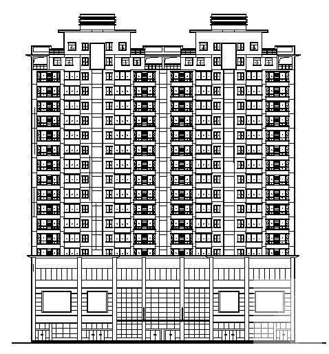 阳光公寓19层商住楼建筑方案设计CAD图纸 - 2