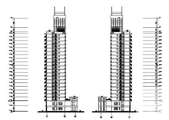 小区21层商住楼建筑方案设计CAD图纸（框剪结构） - 3