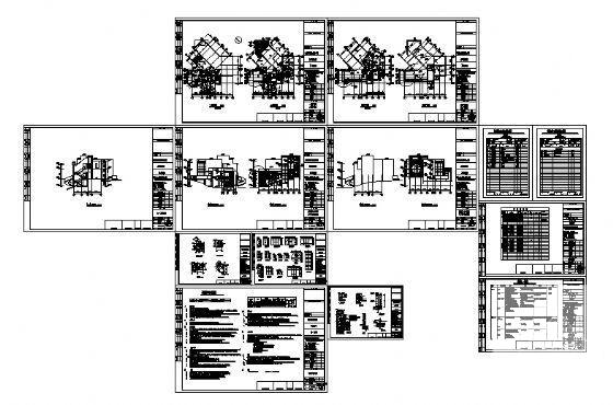 姆岭别墅园D型3层别墅建筑施工CAD图纸 - 2