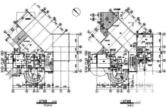 姆岭别墅园D型3层别墅建筑施工CAD图纸 - 3