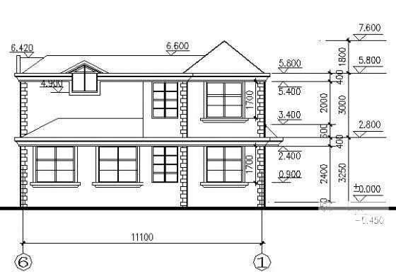 欧陆风格2层小型别墅建筑施工CAD图纸 - 4