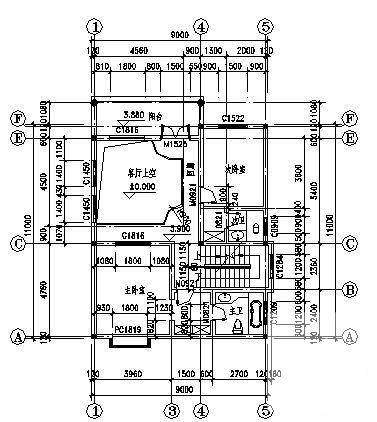 秀山花园3层别墅建筑方案设计CAD图纸（砖混结构） - 4