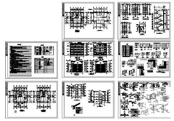 砌体结构双联排4层住宅楼建筑施工CAD图纸 - 2