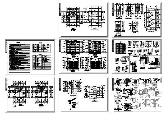 砌体结构双联排4层住宅楼建筑施工CAD图纸 - 2
