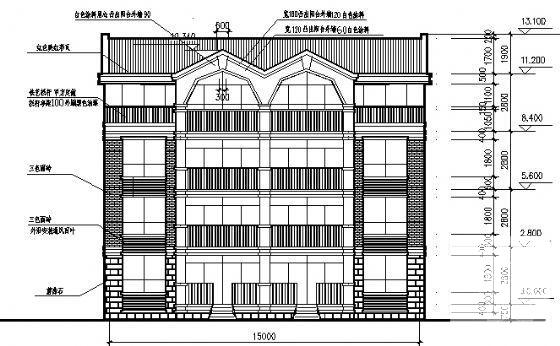 砌体结构双联排4层住宅楼建筑施工CAD图纸 - 4