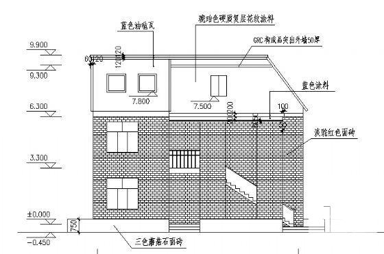 大型3层别墅建筑CAD施工图纸 - 3
