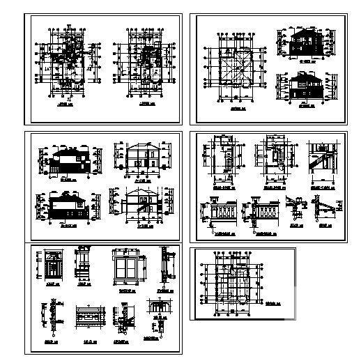 大型2层别墅建筑CAD施工图纸 - 1