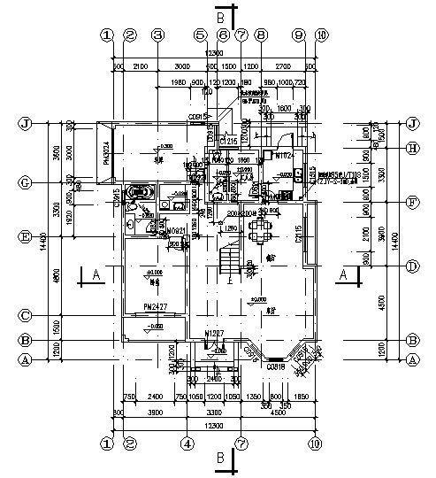 大型2层别墅建筑CAD施工图纸 - 2