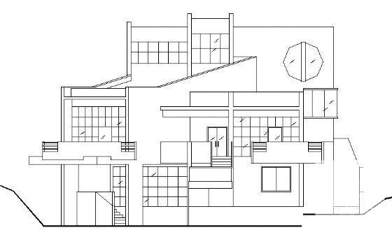 姆岭别墅园B型3层别墅建筑施工CAD图纸 - 3