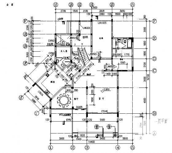 姆岭别墅园A型3层别墅建筑CAD施工图纸 - 2