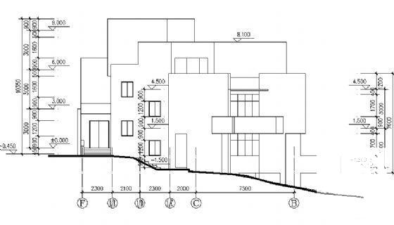 姆岭别墅园A型3层别墅建筑CAD施工图纸 - 4