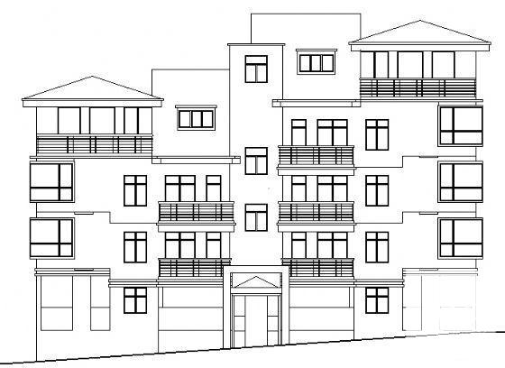 砖混结构山地4层住宅楼建筑方案设计CAD图纸 - 1