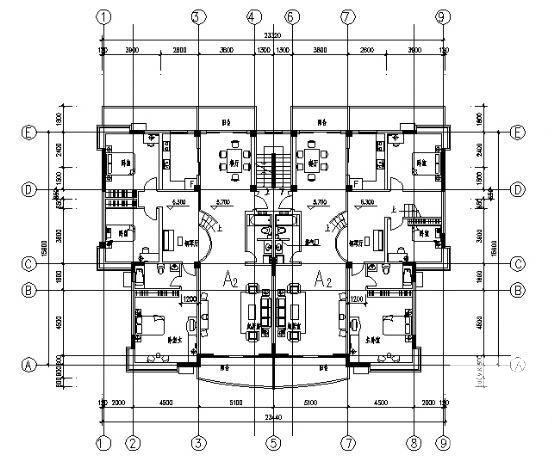 砖混结构山地4层住宅楼建筑方案设计CAD图纸 - 2
