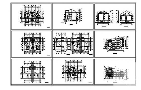 砖混结构山地4层住宅楼建筑方案设计CAD图纸 - 3