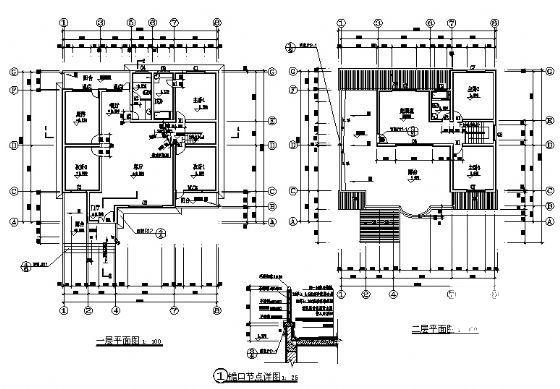 2层别墅建筑CAD施工图纸（砌体结构） - 4