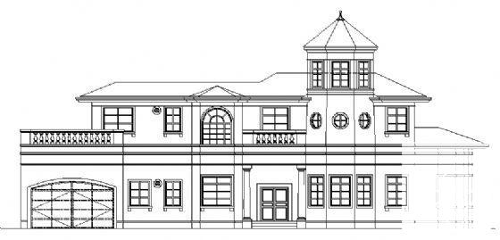 3层欧式别墅建筑方案设计CAD图纸（砖混结构） - 3