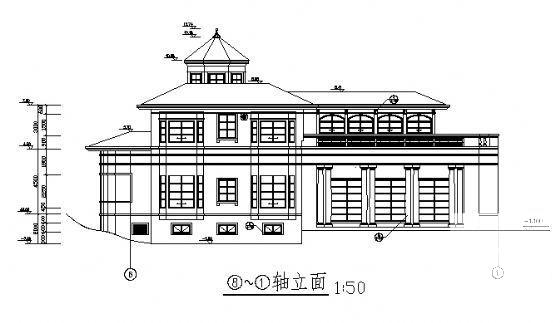 3层欧式别墅建筑方案设计CAD图纸（砖混结构） - 4