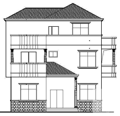 新农村3层别墅建筑CAD图纸 - 1