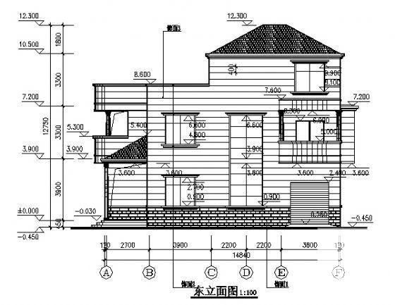 新农村3层别墅建筑CAD图纸 - 2