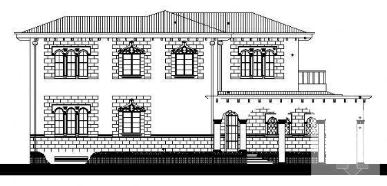 2层高档别墅（B型）建筑施工CAD图纸（砌体结构） - 4