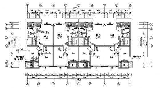 3层四联排住宅楼建筑施工CAD图纸（砖混结构） - 1