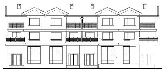 3层四联排住宅楼建筑施工CAD图纸（砖混结构） - 2
