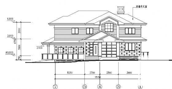 精美2层小型别墅建筑CAD图纸 - 2