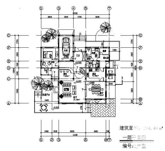 精美2层小型别墅建筑CAD图纸 - 3