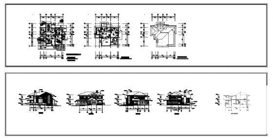 精美2层小型别墅建筑CAD图纸 - 4