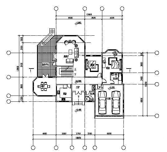 2层小别墅建筑CAD图纸 - 3