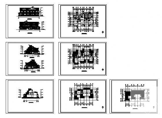 简单小型三联3层别墅建筑CAD图纸案图纸 - 3