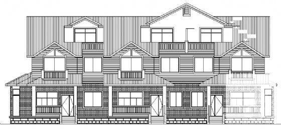简单小型三联3层别墅建筑CAD图纸案图纸 - 4