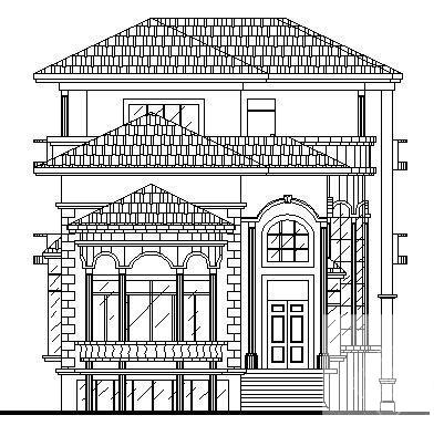 3层花园别墅建筑设计CAD图纸 - 3