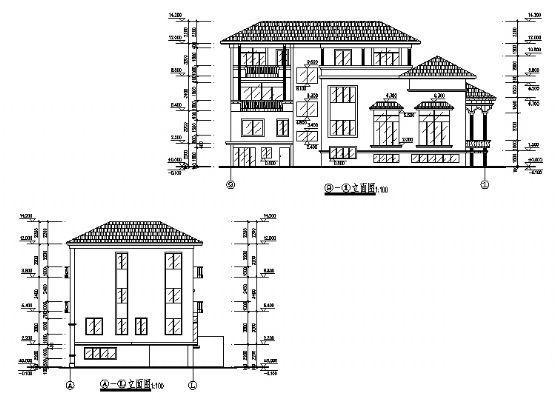 3层花园别墅建筑设计CAD图纸 - 4