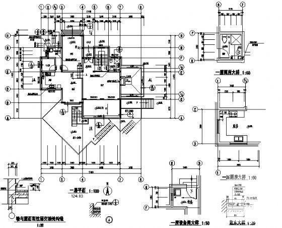 2层B户型别墅建筑CAD施工图纸 - 1