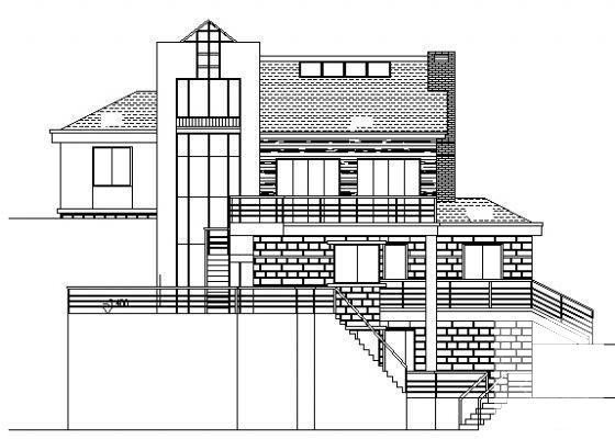 2层B户型别墅建筑CAD施工图纸 - 3
