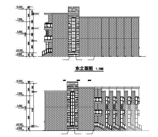 3层六联体别墅建筑CAD施工图纸 - 1