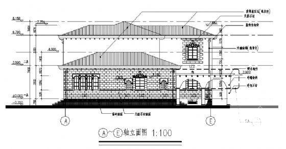 2层高档别墅（D型）建筑施工CAD图纸（砌体结构） - 2