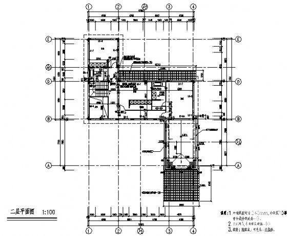 2层高档别墅（E型）建筑施工CAD图纸 - 3