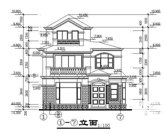 3层小型别墅建筑CAD图纸 - 1