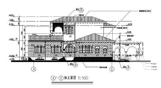 2层高档别墅（F型）建筑施工CAD图纸 - 3