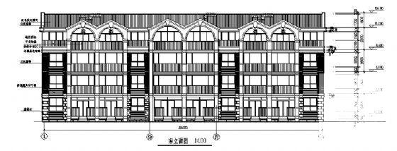 4层三联排住宅楼建筑CAD施工图纸 - 1