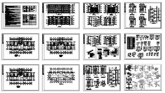 4层三联排住宅楼建筑CAD施工图纸 - 2