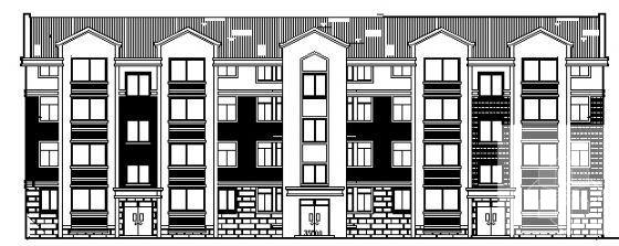 4层三联排住宅楼建筑CAD施工图纸 - 4
