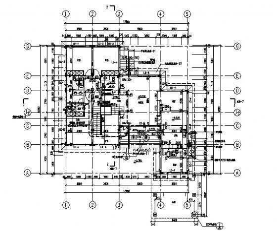 2层高档别墅（A型）建筑施工CAD图纸 - 1