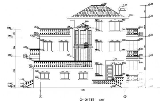 3层别墅建筑CAD施工方案图纸 - 2