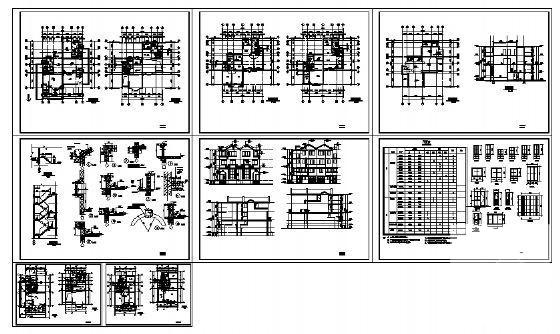 3层联体别墅建筑CAD施工图纸 - 1